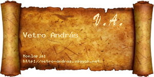 Vetro András névjegykártya