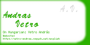 andras vetro business card
